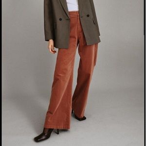 Zara Velvet wide leg pants